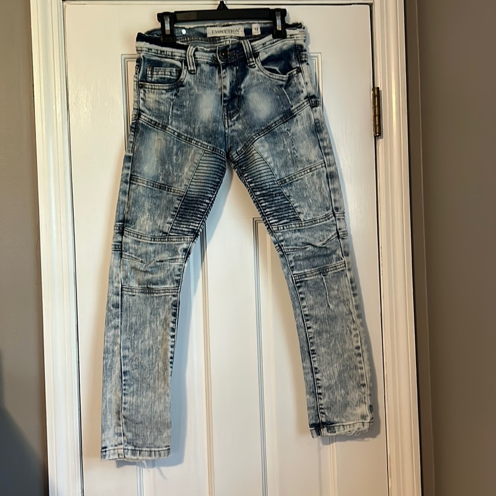 Evolution in Design stonewash distressed jeans kids size 12